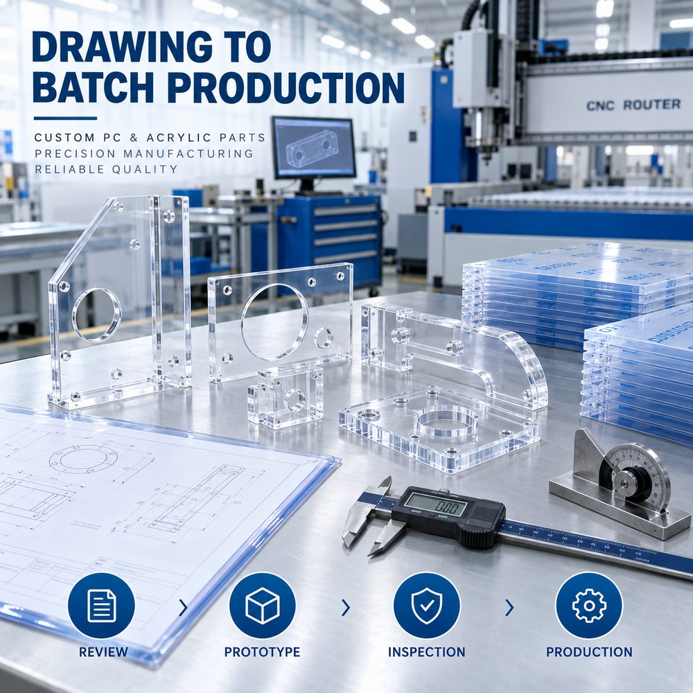 Drawing to batch production: review, prototype, inspection, production